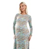 Mamalicious Maternity long sleeve maxi dress in multi zebra print