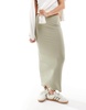 Cotton On staple midi skirt in sage rib