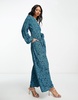 Whistles wide leg jumpsuit in blue ditsy floral