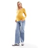 Mamalicious Maternity long sleeve scoop neck top in yellow