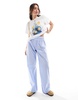 Cotton On boxer style pajama pants in blue stripe