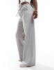 Stradivarius pull-on pants in light gray