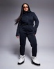 ASOS 4505 Curve belted ski suit with skinny leg and hood in black