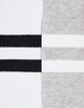 ASOS DESIGN 2 pack sock with stripes in white and gray