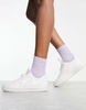 London Rebel paneled lace up sneakers in white