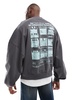 ASOS DESIGN extreme oversized crew neck sweatshirt with record store print in gray