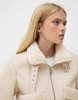 Bershka shearling and faux leather jacket in cream