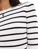 ASOS DESIGN knitted long sleeve top with crew neck in cream stripe