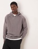 ASOS DESIGN oversized hoodie with raglan sleeve in washed gray