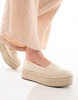 ASOS DESIGN Journal flatform espadrilles in cream