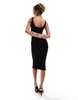 Naked Wardrobe double layered sculpted strappy midi dress in black