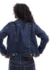 Levi's original denim pinstripe trucker jacket in partly masked dark blue - part of a set