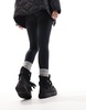 ASOS DESIGN Alpine shearling lace up snow boots in black