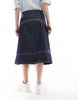 COLLUSION denim midi wrap skirt in raw denim