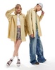 COLLUSION Unisex oversized cotton shirt in sand