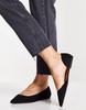 ASOS DESIGN Wide Fit Virtue d'orsay pointed ballet flats in black