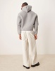 ASOS DESIGN Premium boxy oversized scuba felt hoodie in gray heather