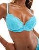 Ann Summer Sexy Lace Planet padded plunge bra in aqua