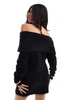 Cotton On off shoulder fluffy mini dress in black