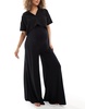 ASOS DESIGN Maternity jersey palazzo beach pants in black