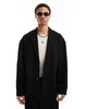 ASOS DESIGN unstructured oversized suit jacket in black seersucker