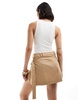 Mango belted mini skirt in brown