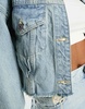 Mango denim jacket with distressed hem in blue