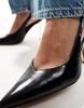 ASOS DESIGN Wide Fit Panther pointed slingback high heel pumps in black