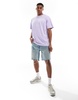 Threadbare oversized back print logo T-shirt in lavender