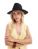 Accessorize packable fedora in black