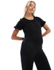 Mamalicious Maternity double layer jumpsuit with nursing functionality in black