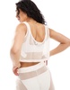 Vila open knit beach tank top in cream - part of a set