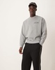 ASOS DESIGN oversized crew with chest and back print in gray heather