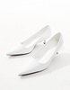 ASOS DESIGN Street kitten heeled shoes in white