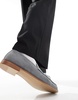 ASOS DESIGN loafers in gray suede with natural sole