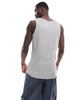 Brave Soul ribbed classic tank top in light gray