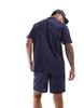 South Beach tonal seersucker striped beach shorts in navy