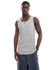 Brave Soul ribbed classic tank top in light gray