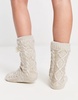 UGG Pom fleece lined socks in stone