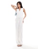 Mango tailored vest top jumpsuit in white