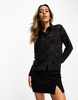 River Island lace beaded shirt in black