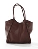 ASOS DESIGN woven look tubular tote bag in chocolate brown