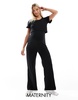 Mamalicious Maternity double layer jumpsuit with nursing functionality in black