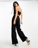 Bardot bandeau jumpsuit in black