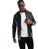 French Connection Tall faux leather racer jacket in black