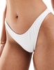 Cotton On high side brazillian bikini bottoms in white crinkle