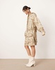 ASOS EDITION oversized hidden button shirt in landscape print - part of a set