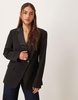 ASOS DESIGN nipped waist tux blazer in black - part of a set