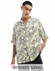 ASOS DESIGN boxy oversized camp collar shirt in vintage Hawaiian print