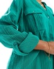 Accessorize long sleeve beach shirt in green - part of a set